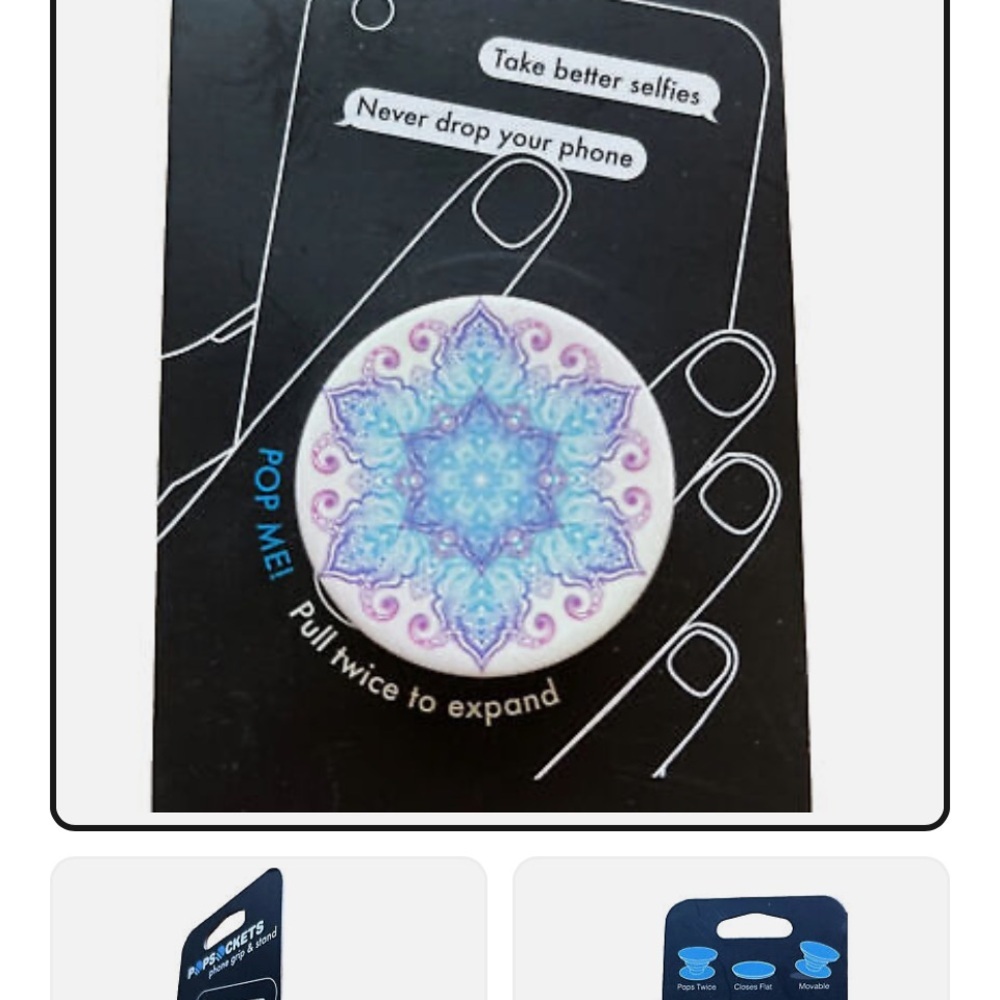PopSockets Device Stand and Grip - Flower Mandala NWT